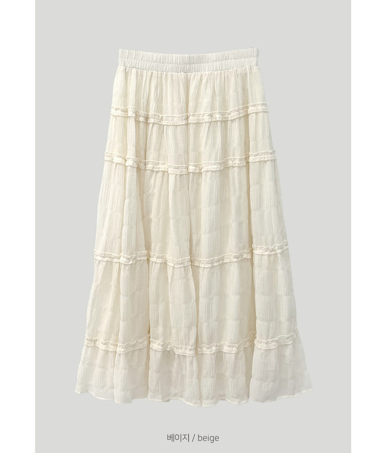 ティアードバンディングロングスカート