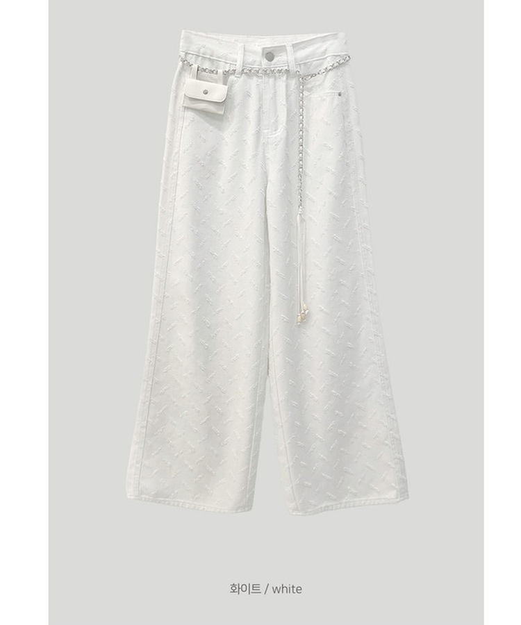 【ベルト付き】ヒップチェーンワイドパンツ