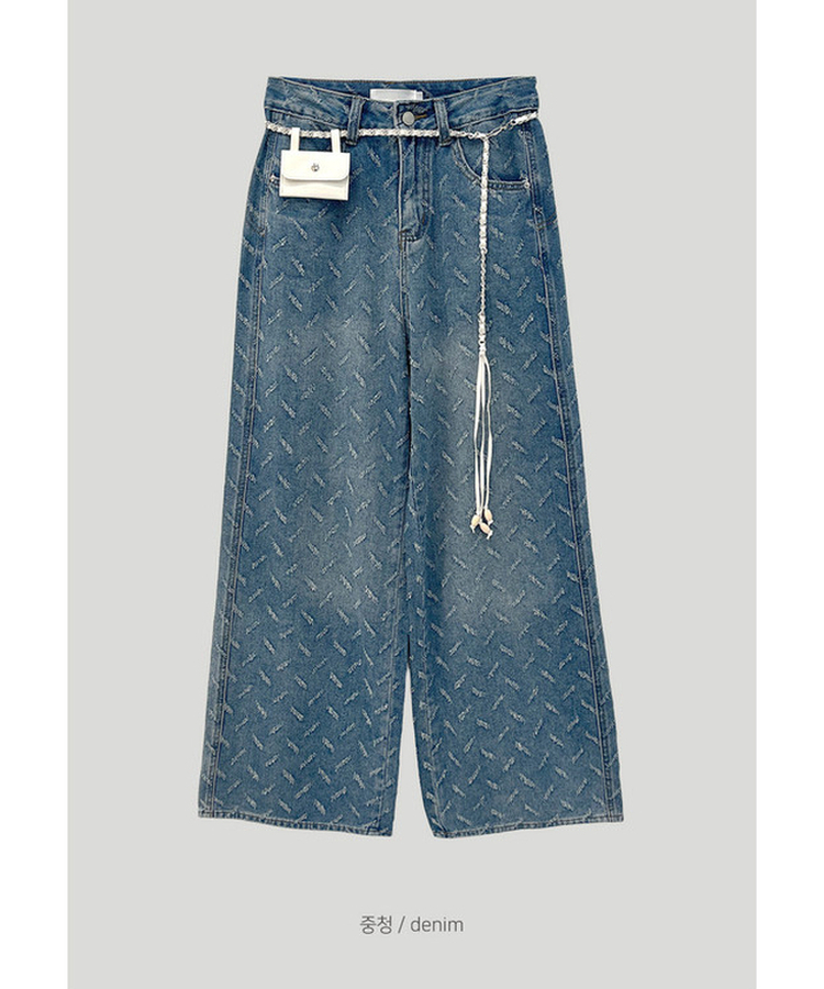 【ベルト付き】ヒップチェーンワイドパンツ