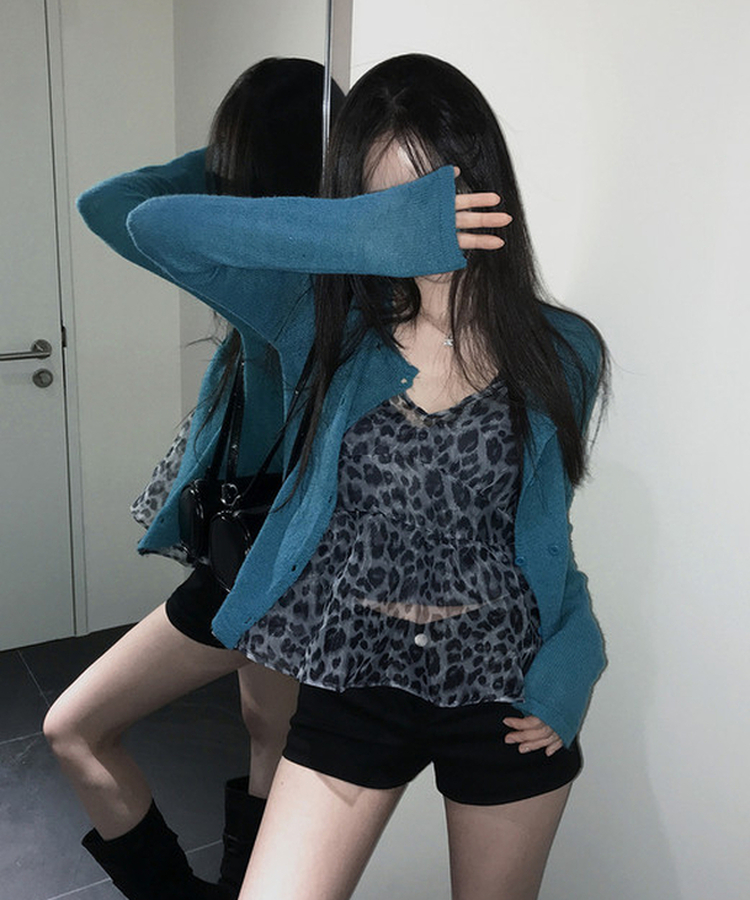 ツーボタンニットカーディガン TEAL