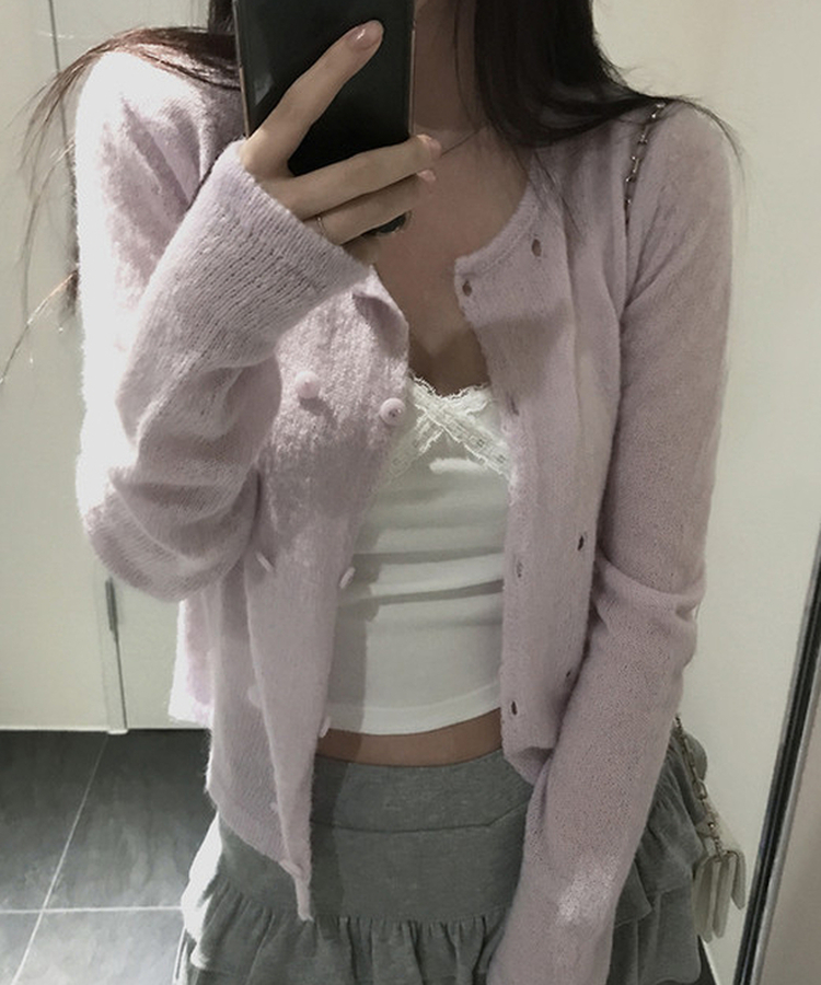 ツーボタンニットカーディガン PINK