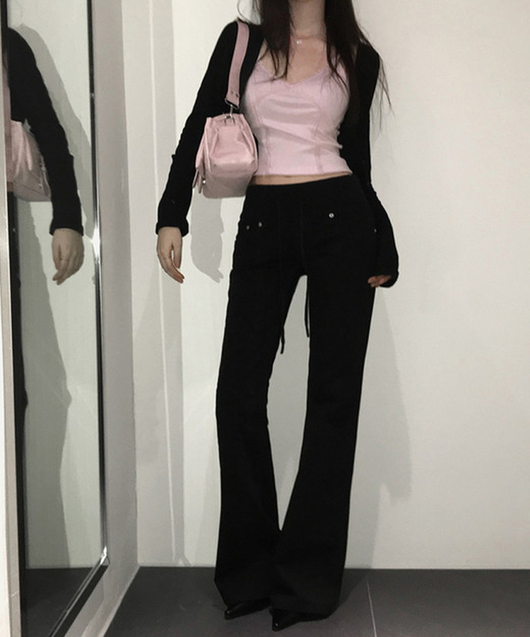 Vネックレースキャミソール(6color) PINK