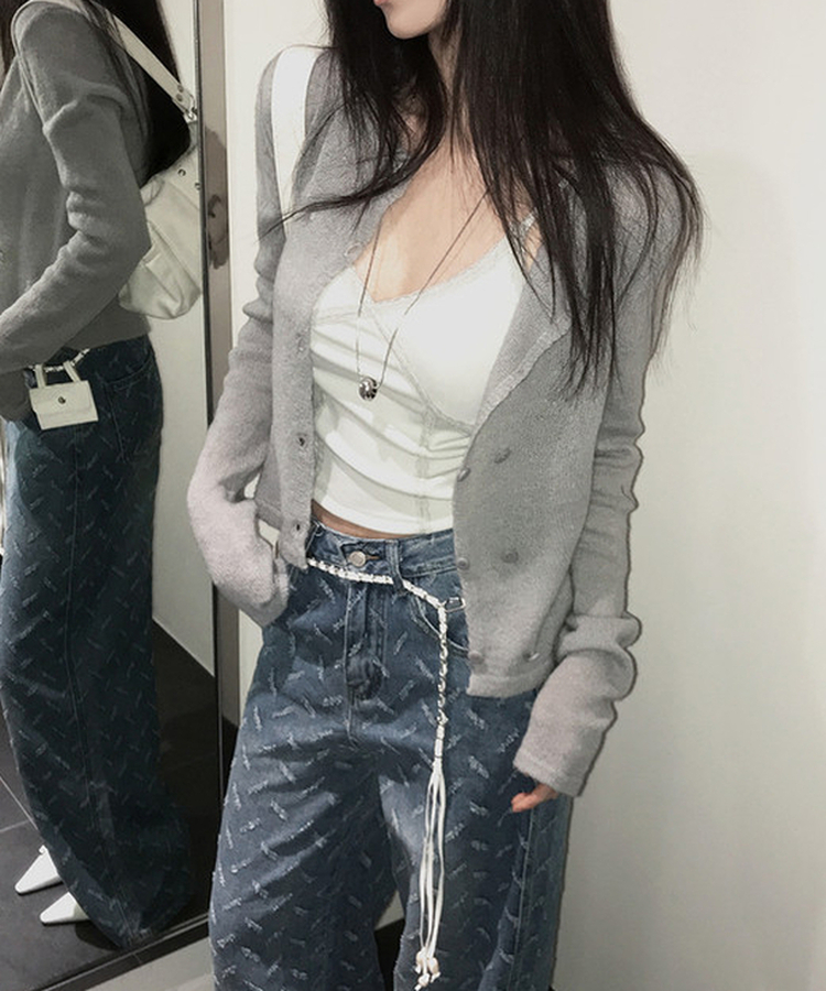 Vネックレースキャミソール(6color) MINT