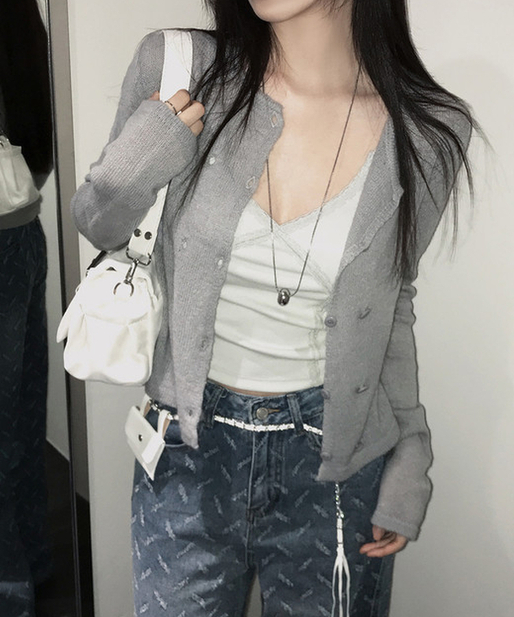 Vネックレースキャミソール(6color) MINT