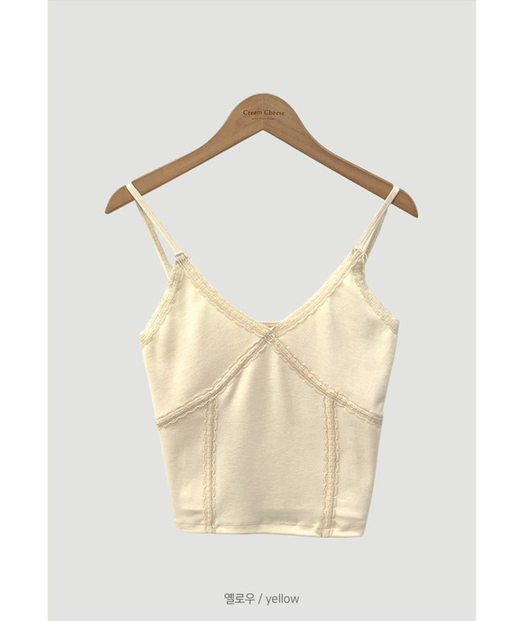 Vネックレースキャミソール(6color)