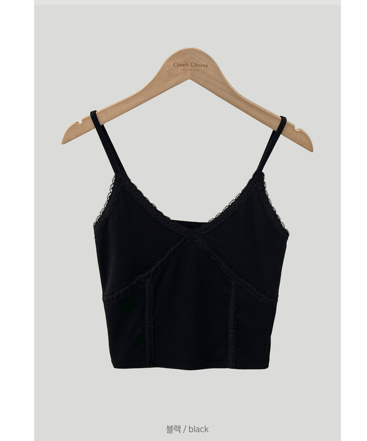 Vネックレースキャミソール(6color)