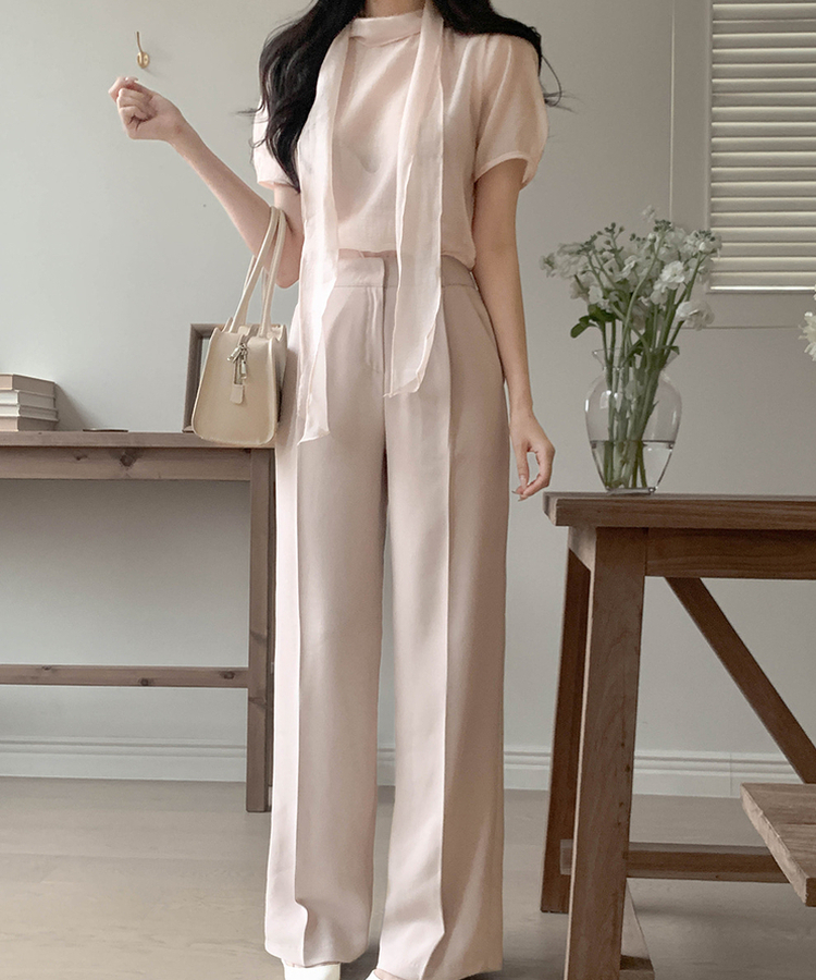 ストレートワイドスラックス(5color) PINK