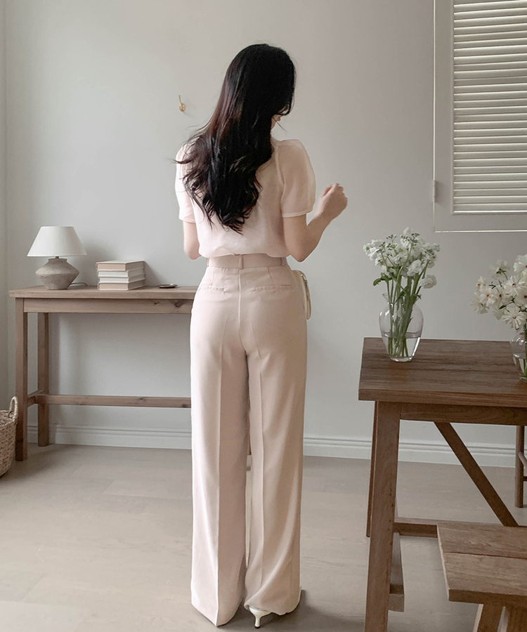 ストレートワイドスラックス(5color) PINK