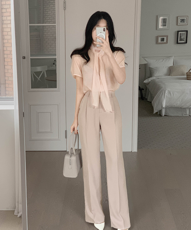 ストレートワイドスラックス(5color) PINK