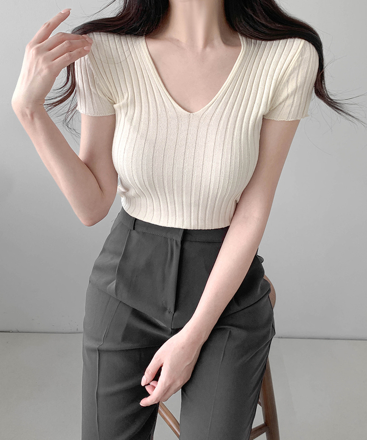 ストレートワイドスラックス(5color) CHARCOAL