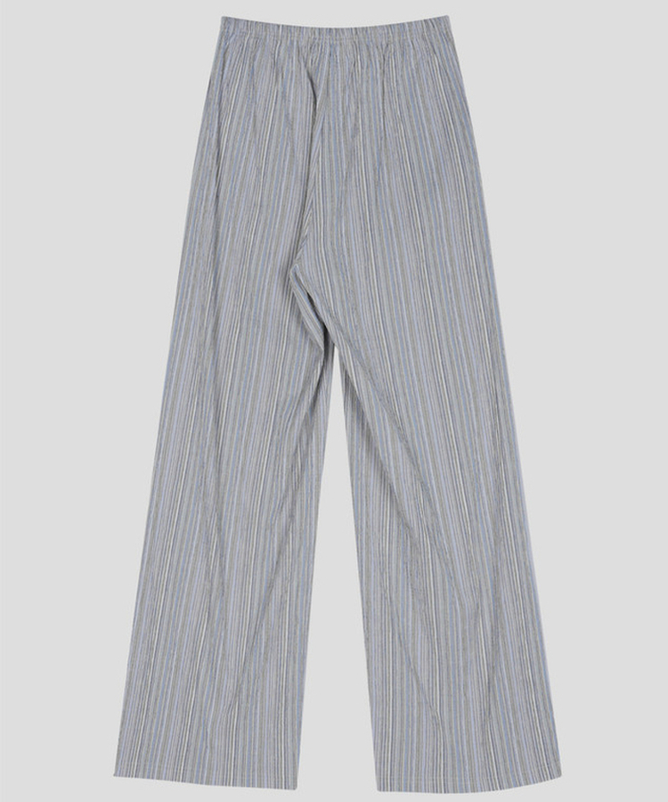 ストライプバンディングワイドストレートパンツ