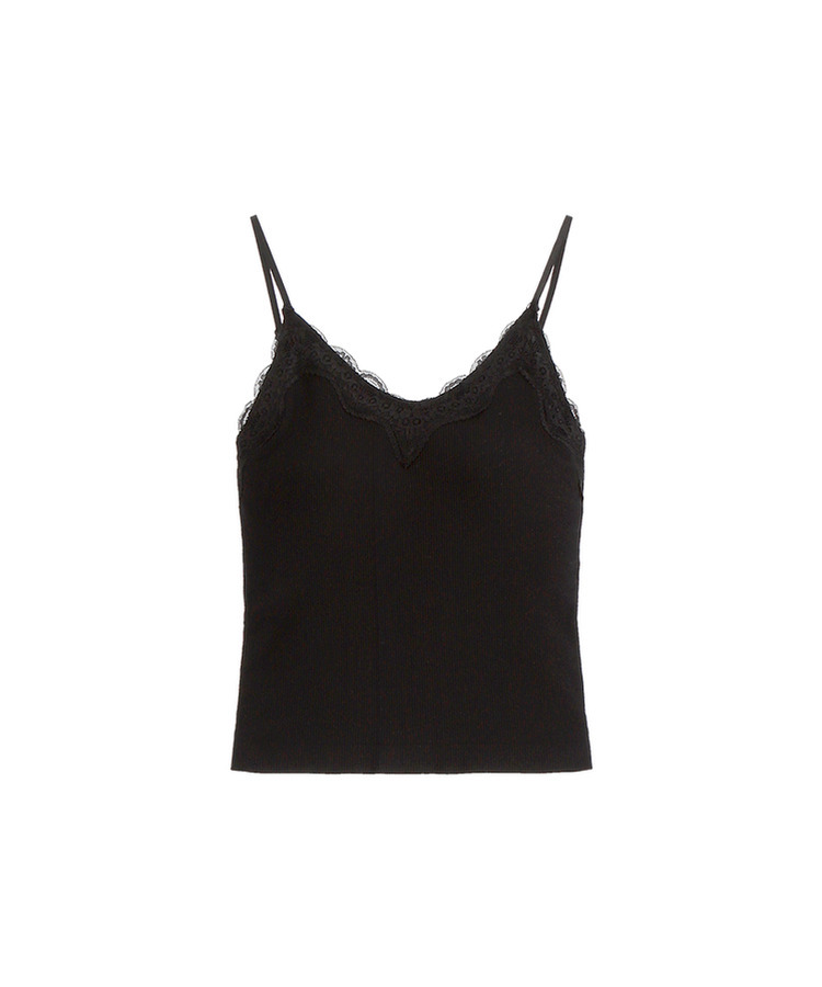 （レースポイント／カップ付き／ストラップ調節可／レイヤードアイテム）Vネック レース カップ付き ノースリーブ