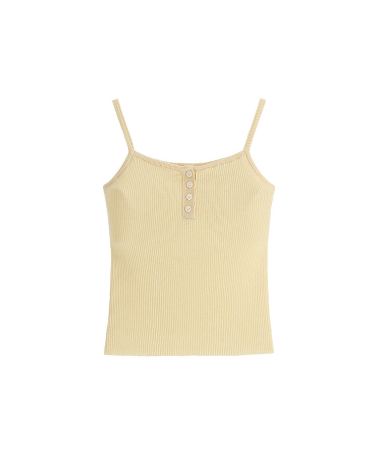 （無地＆ストライプ／10colors♥）ボタンポイント スリーブレス ニットトップス