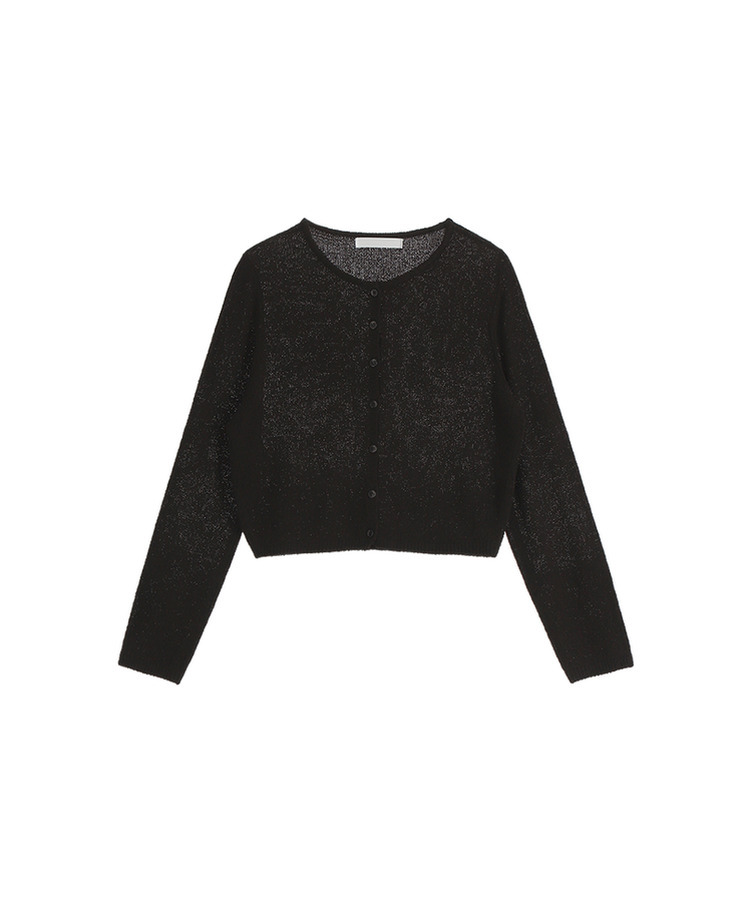 (韓国製)（日焼け対策アイテム／ブークレ素材／華奢見えフィット）サマー ブークレ ラウンドネック 長袖カーディガン