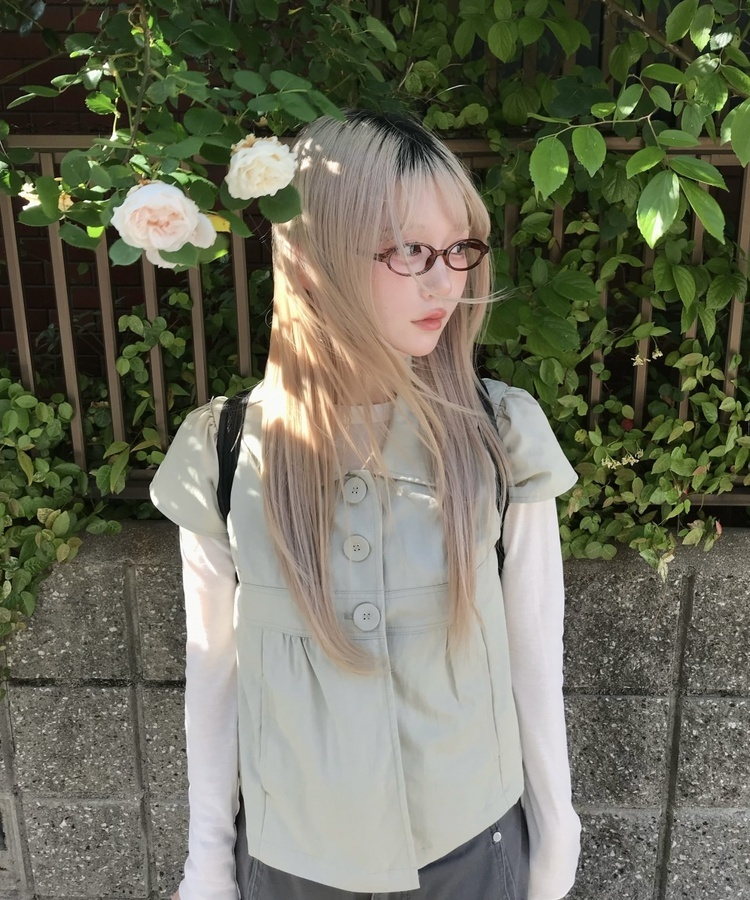 サファリ半袖ブラウス KHAKI