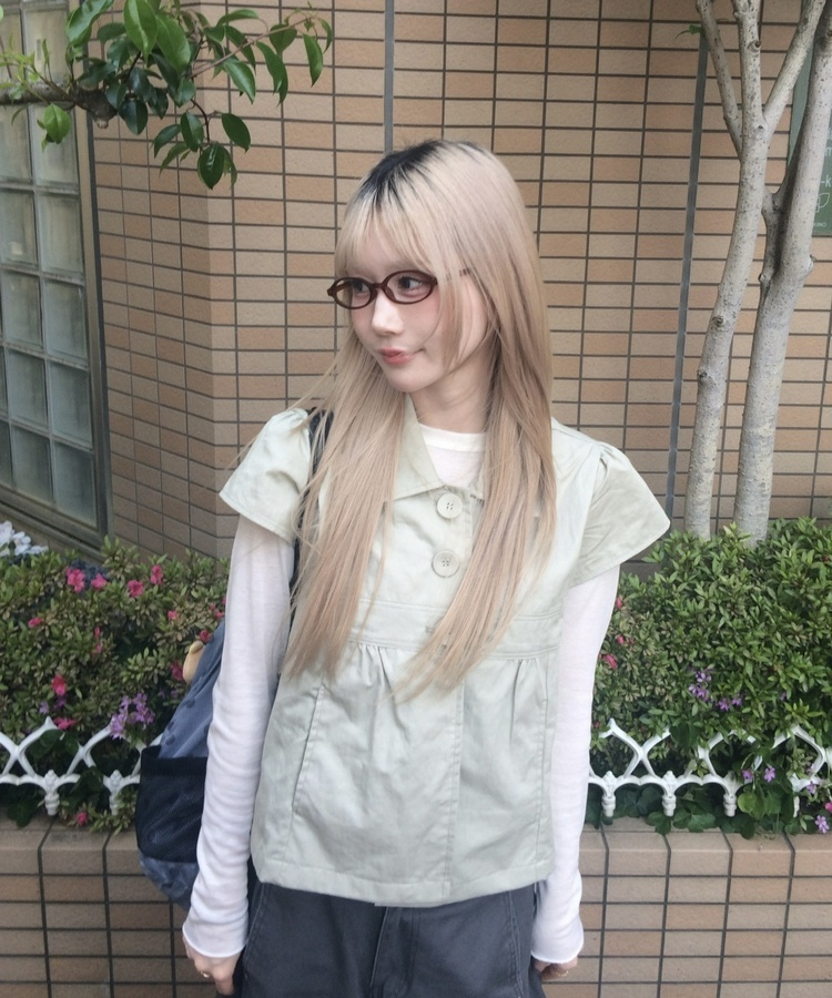 サファリ半袖ブラウス KHAKI