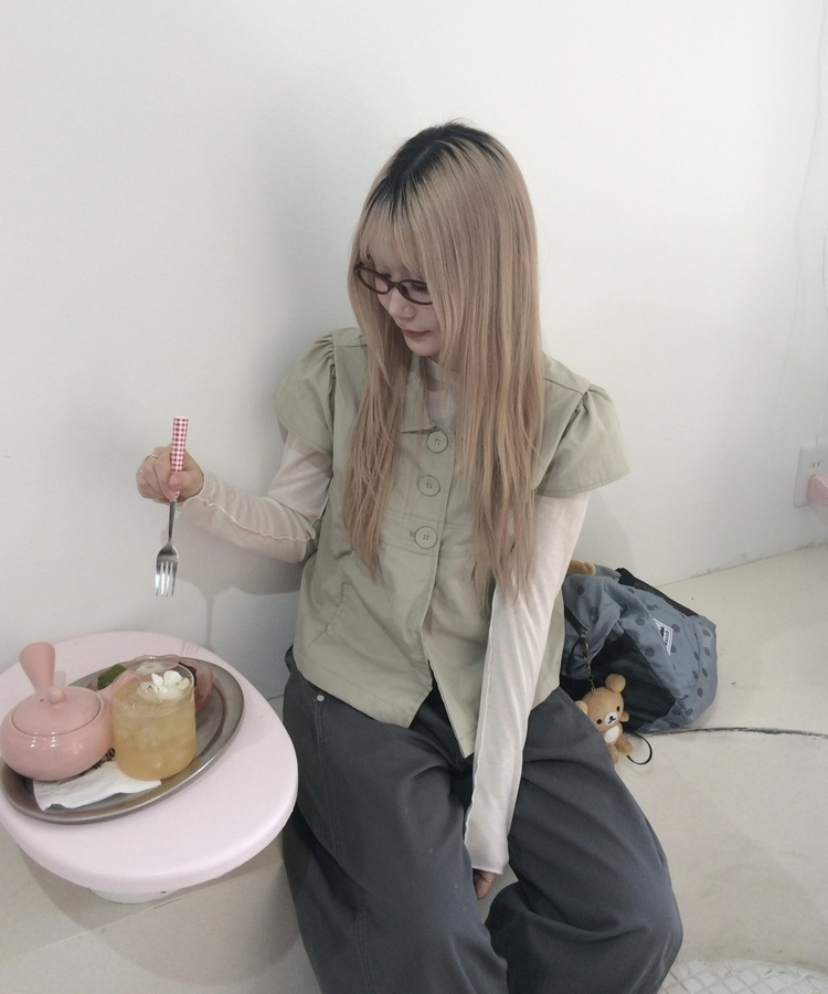 サファリ半袖ブラウス KHAKI