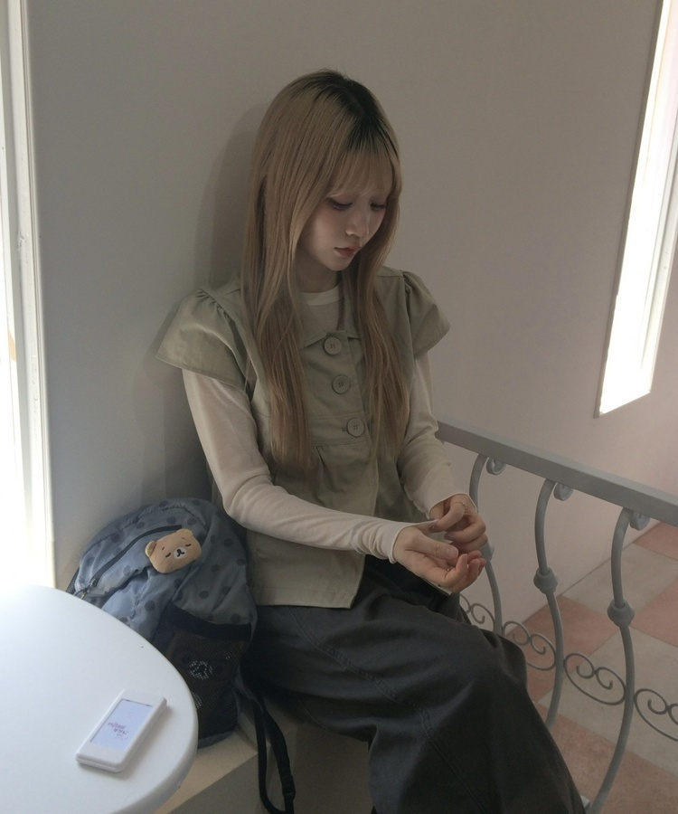 サファリ半袖ブラウス KHAKI