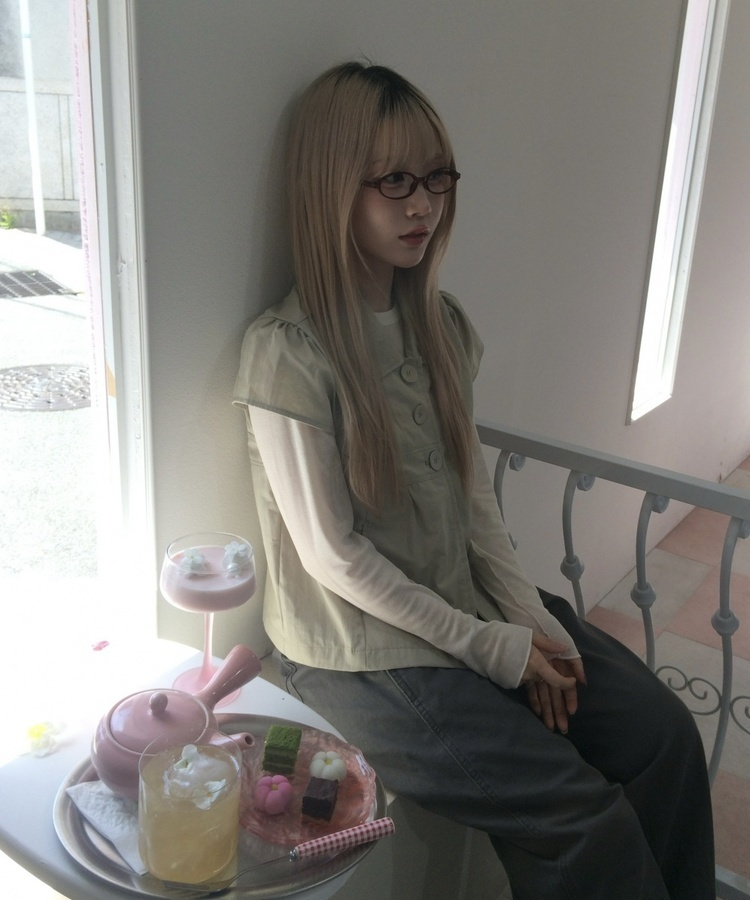 サファリ半袖ブラウス KHAKI