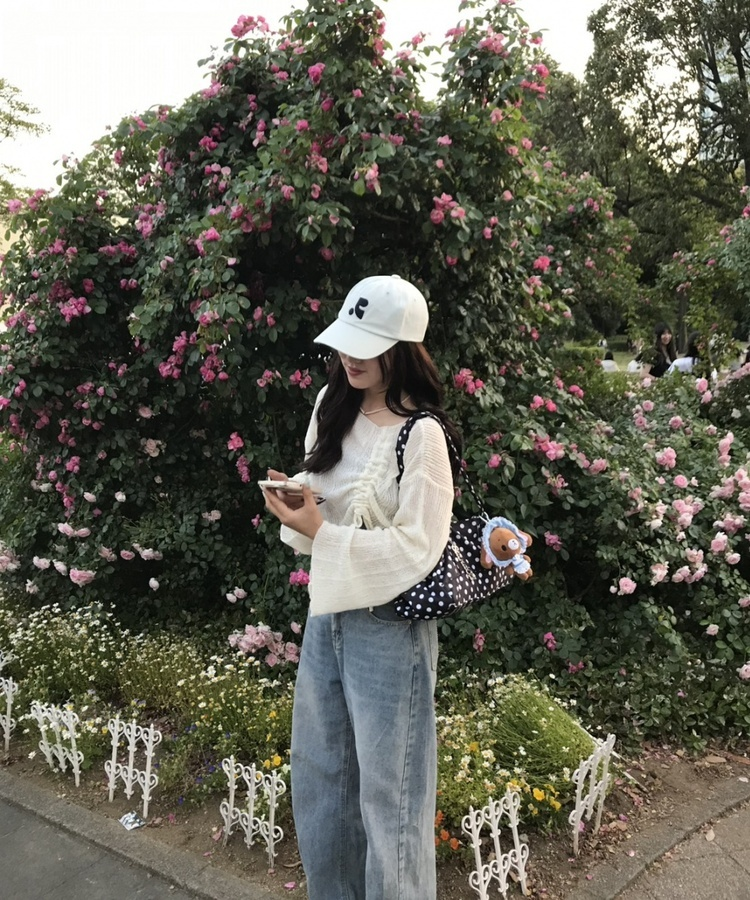 언발 리본 크롭 니트 아이보리
