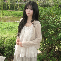 코티지 모리 베이비돌 옆지퍼 잔꽃 캉캉 나시 블라우스 아이보리