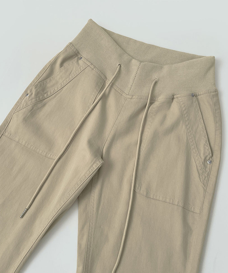 【丈別】ストリングコットンブーツカットフレアパンツ