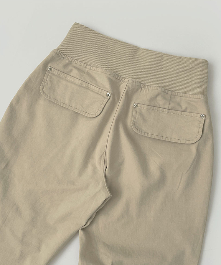 【丈別】ストリングコットンブーツカットフレアパンツ