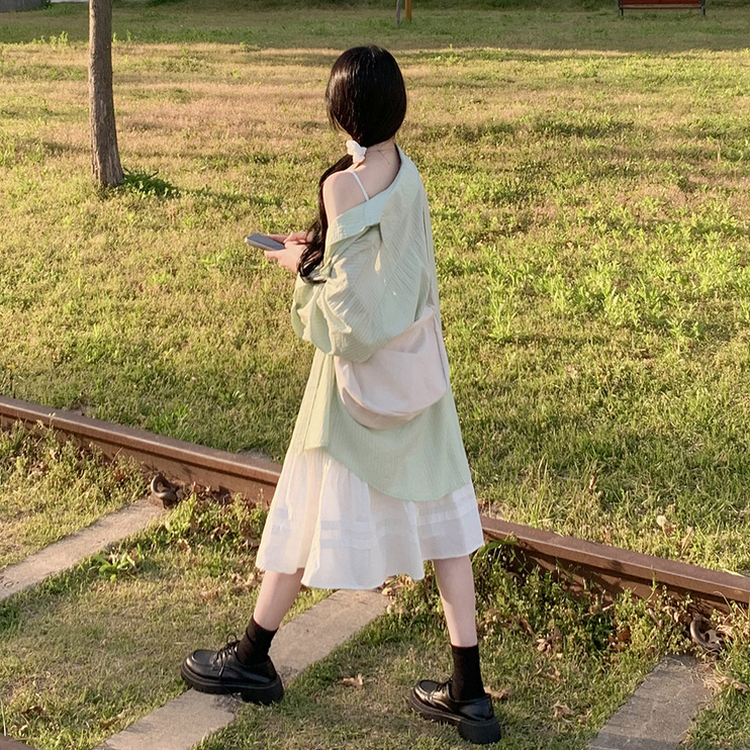 オーバーフィットストライプシャツ(5color) MINT