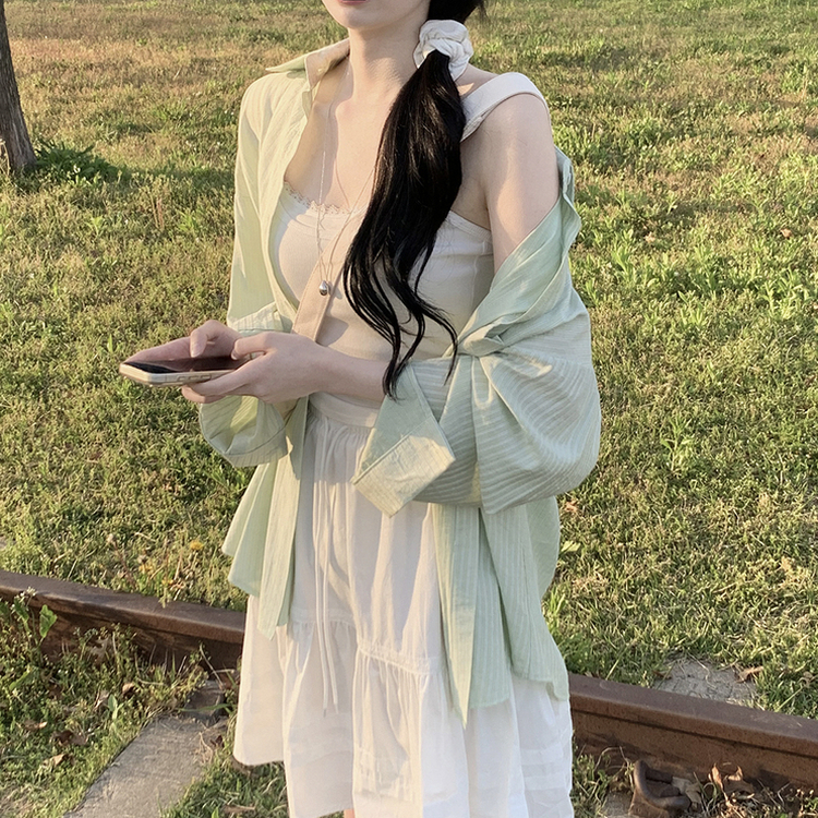 オーバーフィットストライプシャツ(5color) MINT