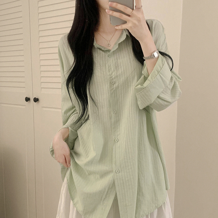 オーバーフィットストライプシャツ(5color) MINT