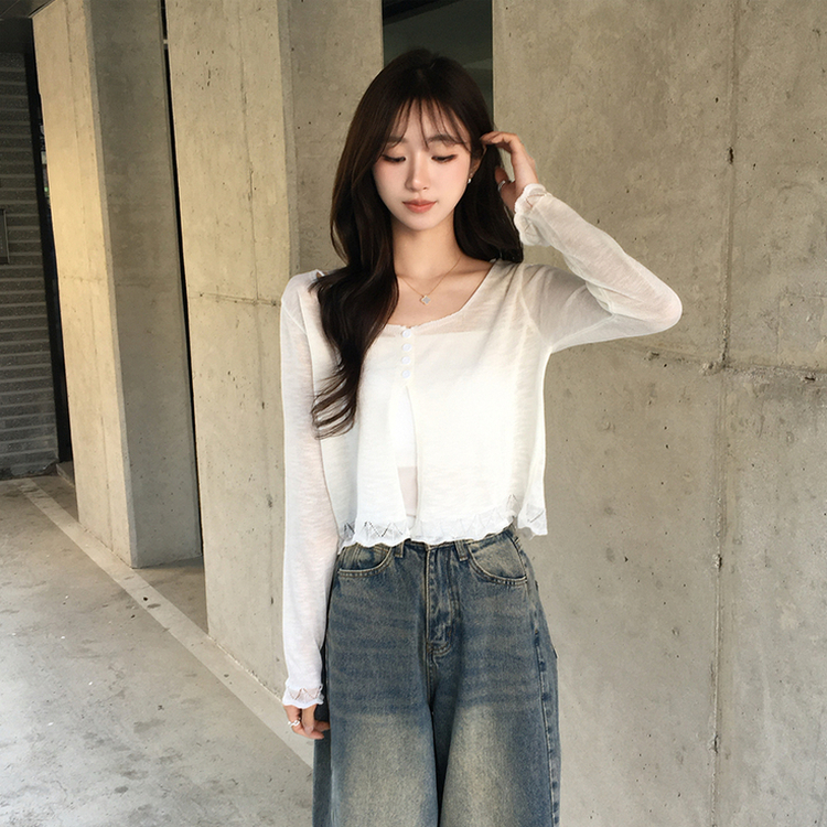 【SET】キャミソール＋ボタンカーディガン WHITE