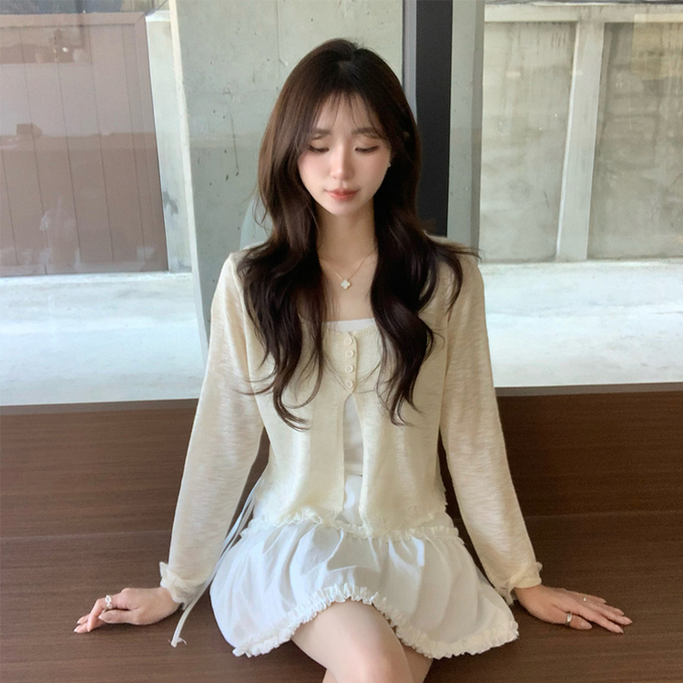 【SET】キャミソール＋ボタンカーディガン LIGHT YELLOW