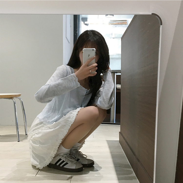 【SET】キャミソール＋ボタンカーディガン SKY BLUE