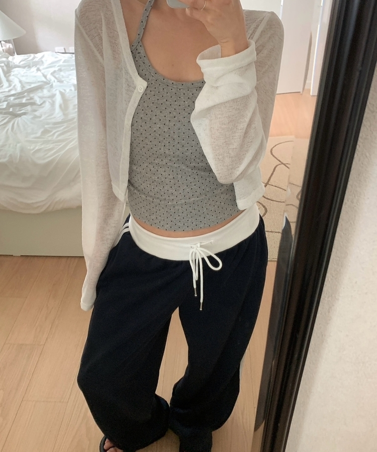 ドットホルターネックキャミソール GREY