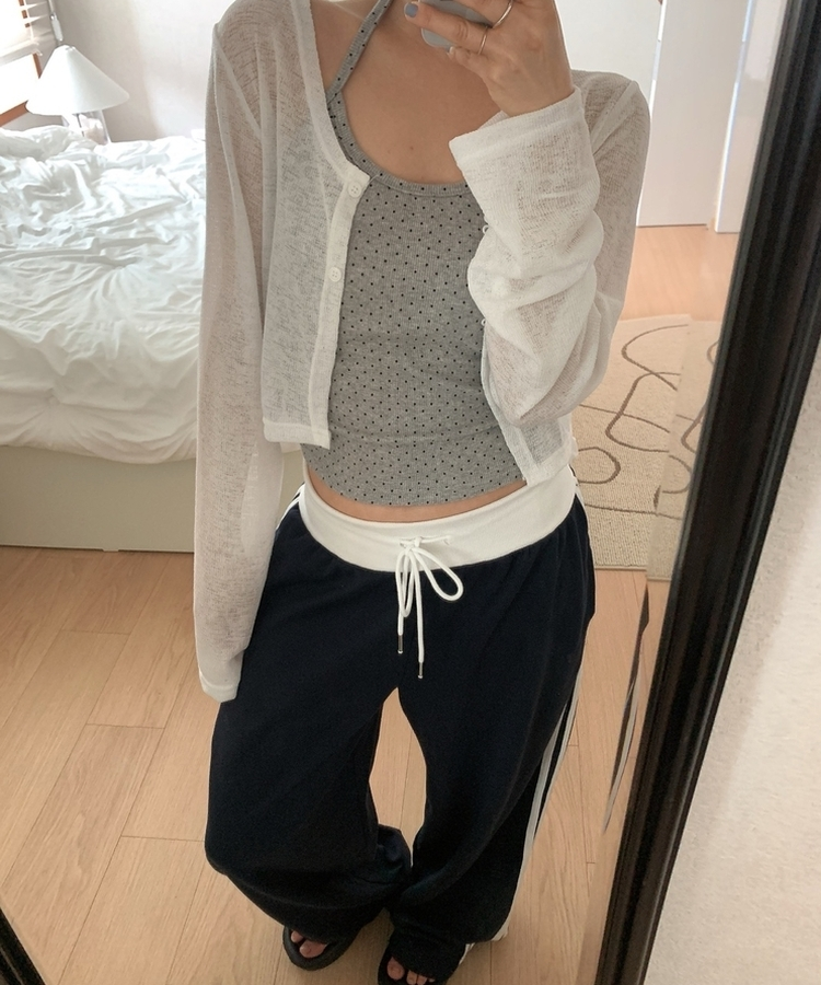 ドットホルターネックキャミソール GREY