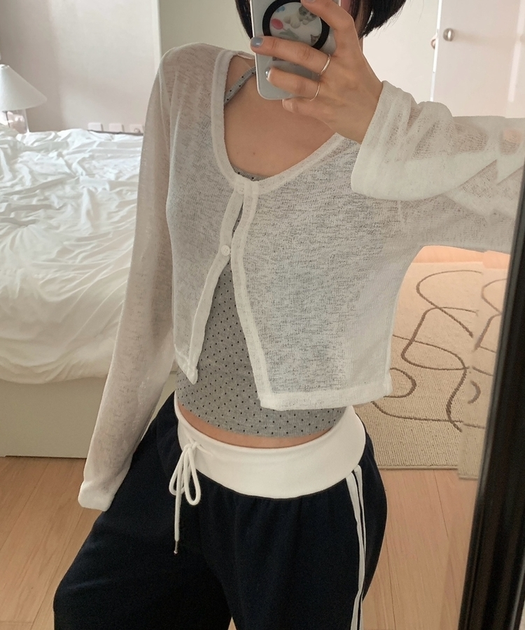 ドットホルターネックキャミソール GREY