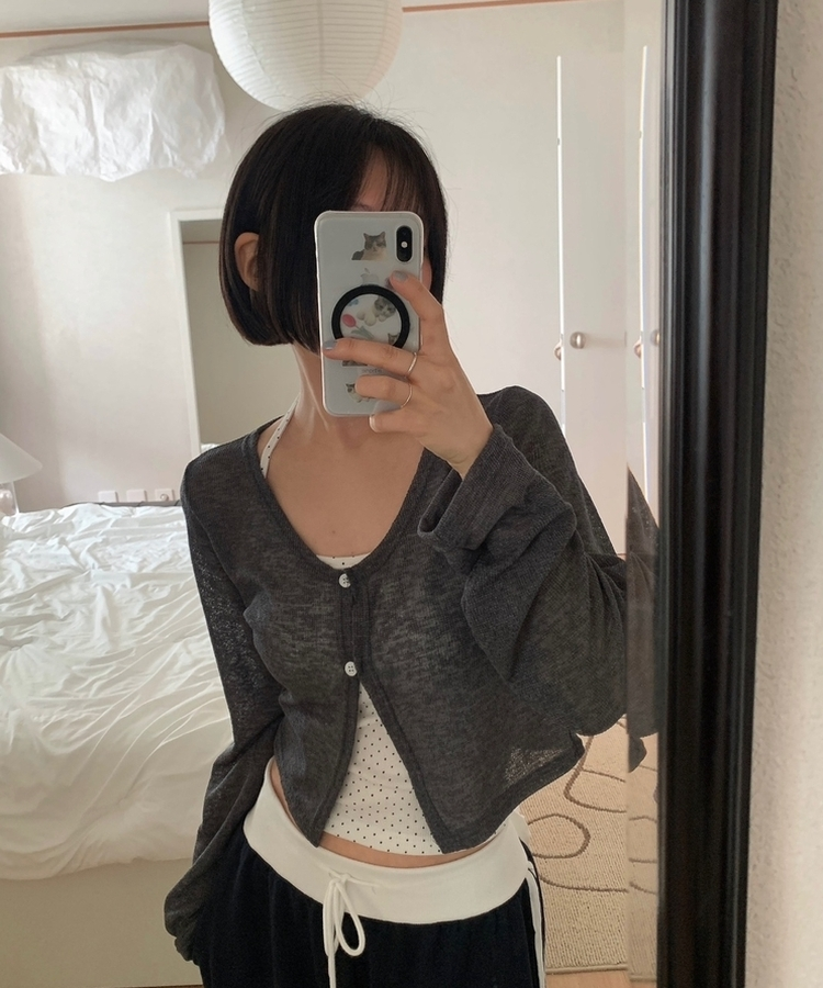 ドットホルターネックキャミソール IVORY