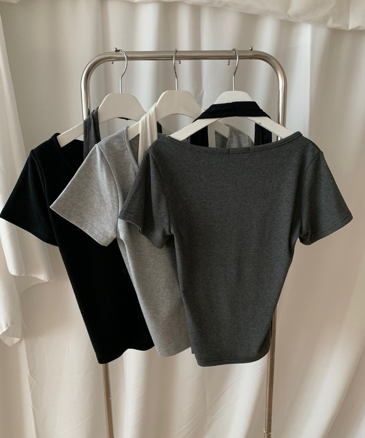 ホルターキャミソール半袖カーディガン