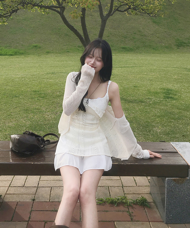 レースニットキャミソールミニワンピース CREAM(MINI)