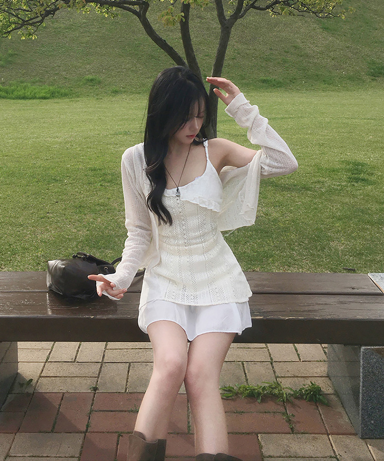 レースニットキャミソールミニワンピース CREAM(MINI)