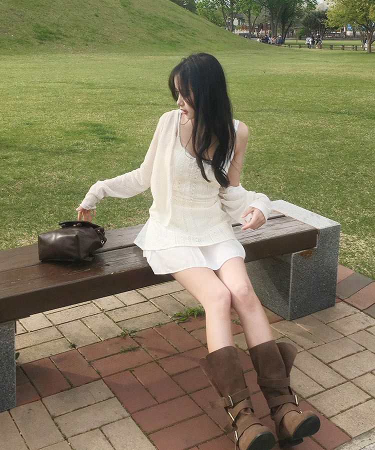 レースニットキャミソールミニワンピース CREAM(MINI)