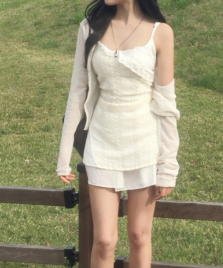 レースニットキャミソールミニワンピース CREAM(MINI)