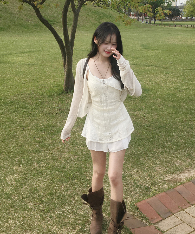 レースニットキャミソールミニワンピース CREAM(MINI)