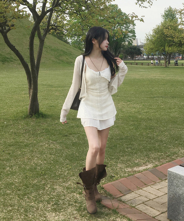レースニットキャミソールミニワンピース CREAM(MINI)