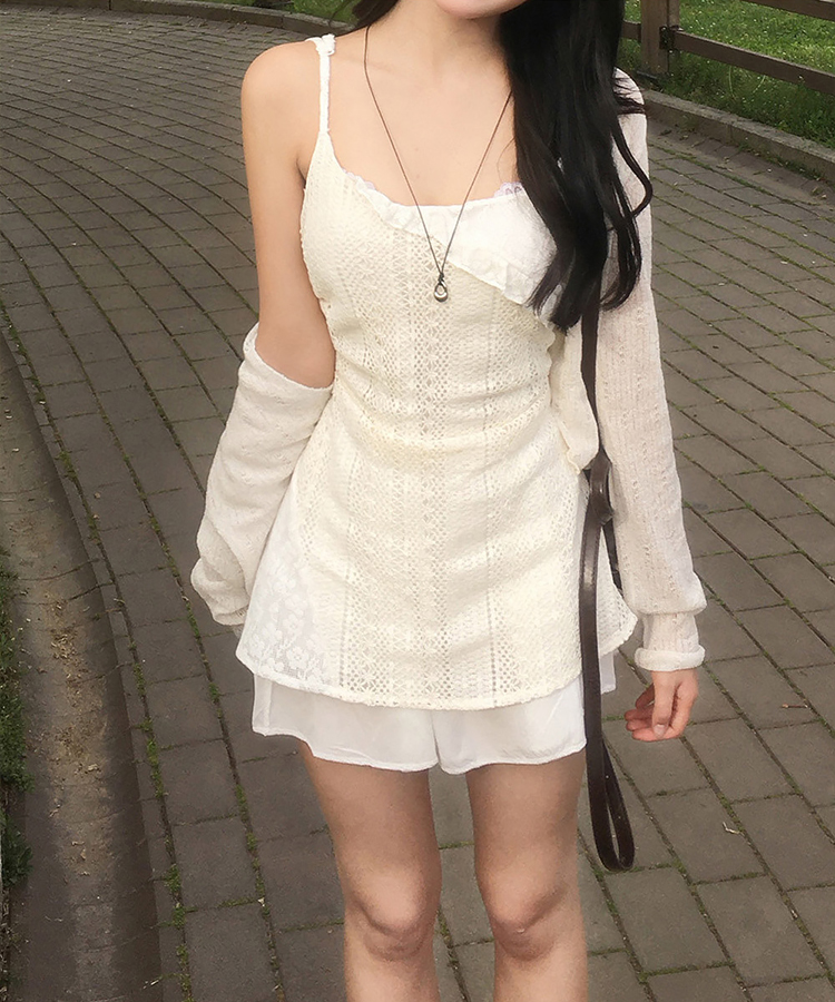 レースニットキャミソールミニワンピース CREAM(MINI)
