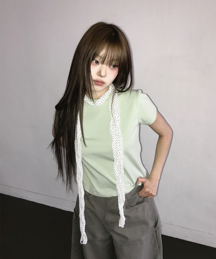 シフォンドットロングスカーフ WHITE