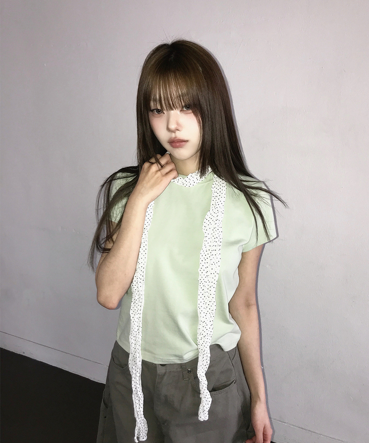 シフォンドットロングスカーフ WHITE