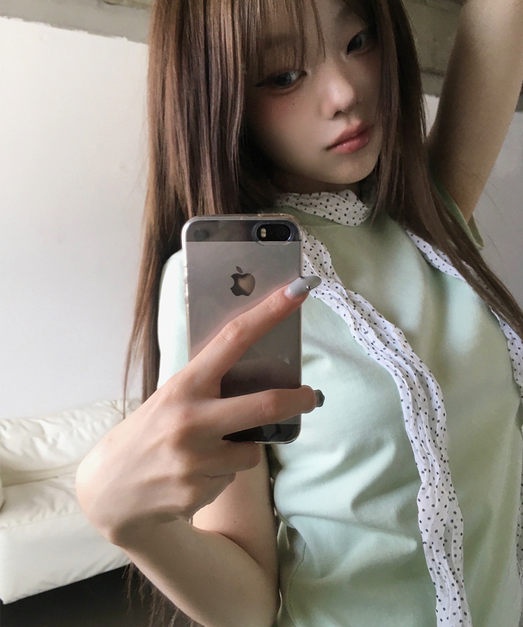 シフォンドットロングスカーフ WHITE