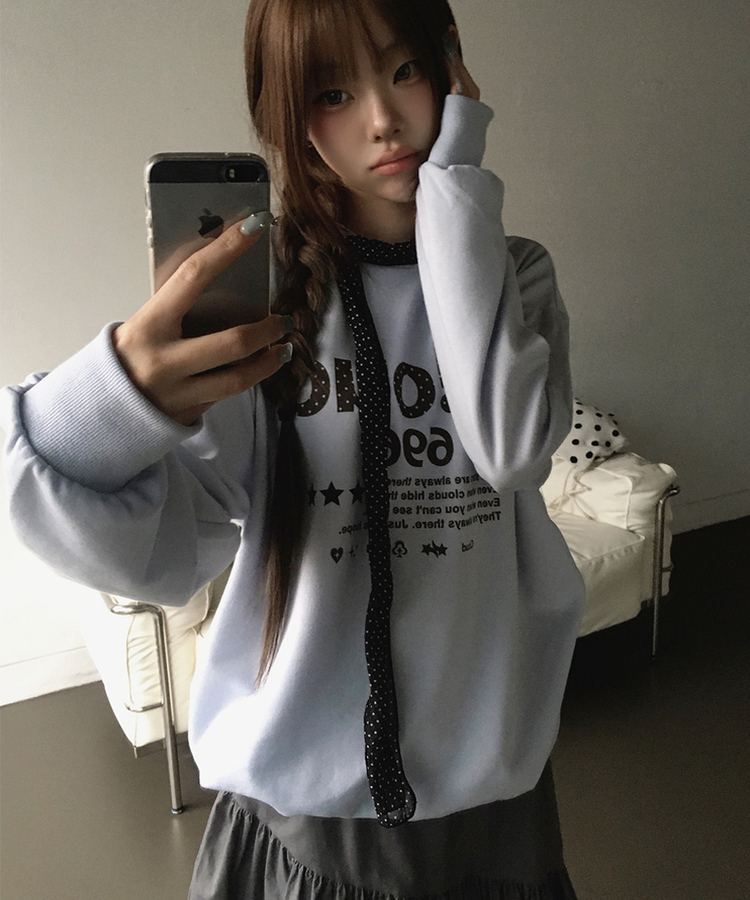 シフォンドットロングスカーフ BLACK