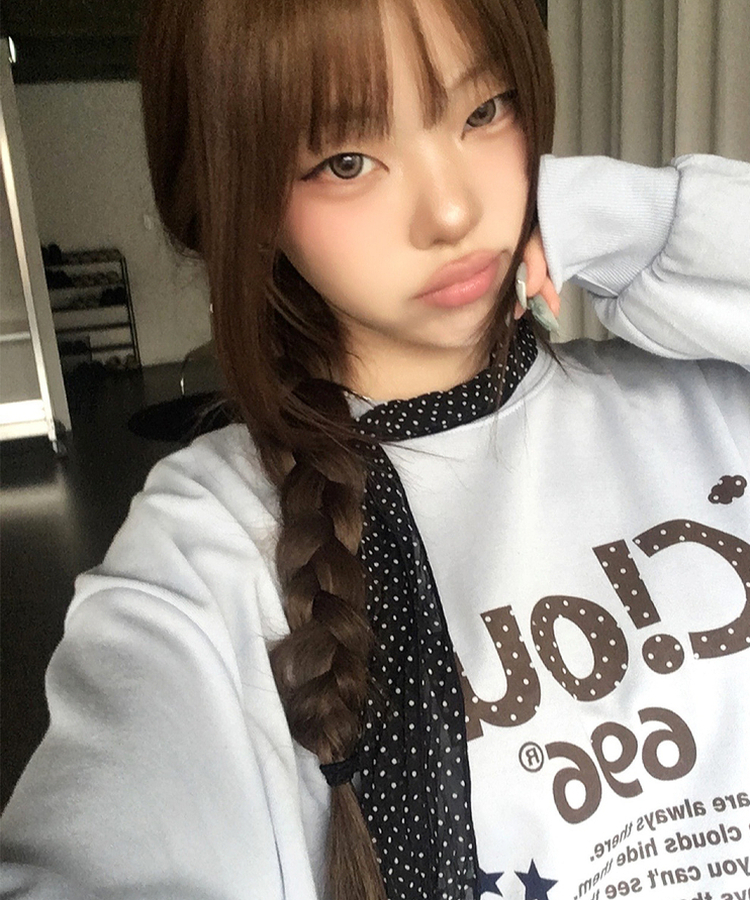 シフォンドットロングスカーフ BLACK